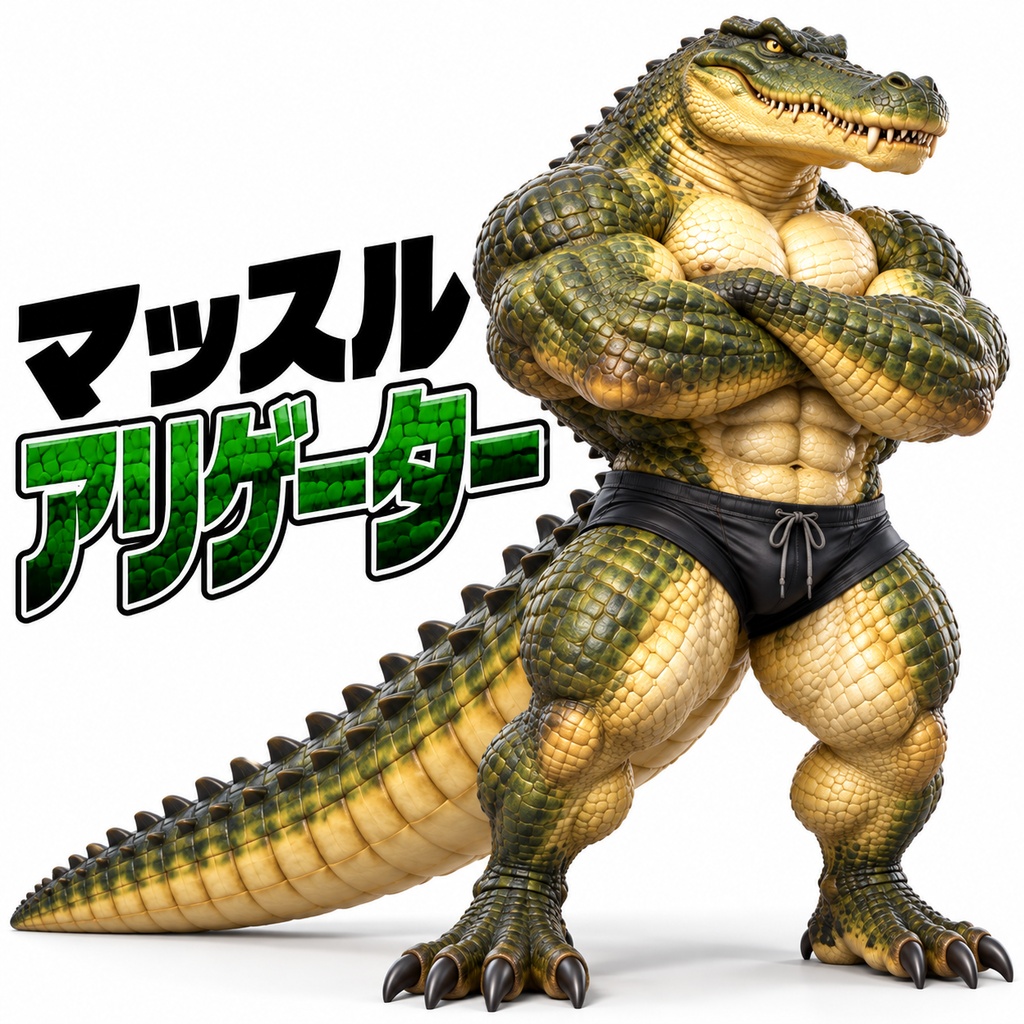 マッスルアリゲーター / MUSCLE ALLIGATOR【VRM / cluster対応】