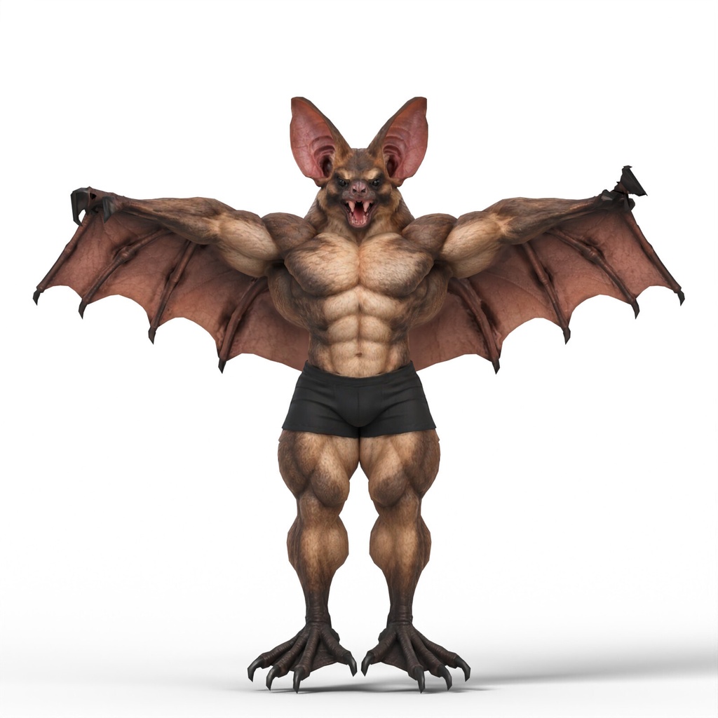 マッスルコウモリ / MUSCLE BAT【VRM / cluster対応】