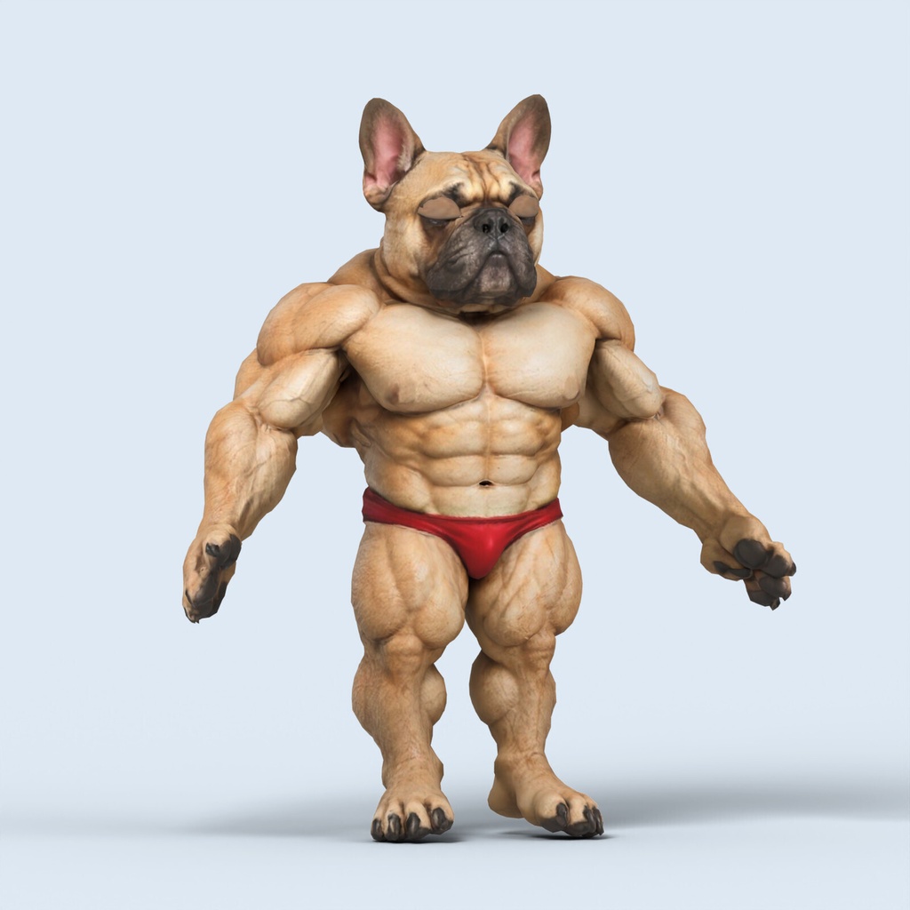 マッスルフレンチブルドッグ / MUSCLE FRENCH BULLDOG【VRM / cluster対応】