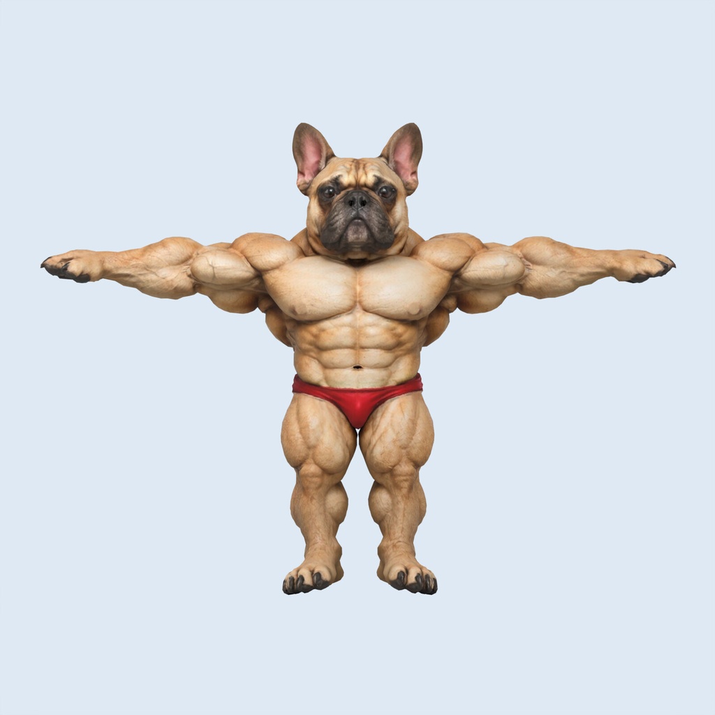 マッスルフレンチブルドッグ / MUSCLE FRENCH BULLDOG【VRM / cluster対応】