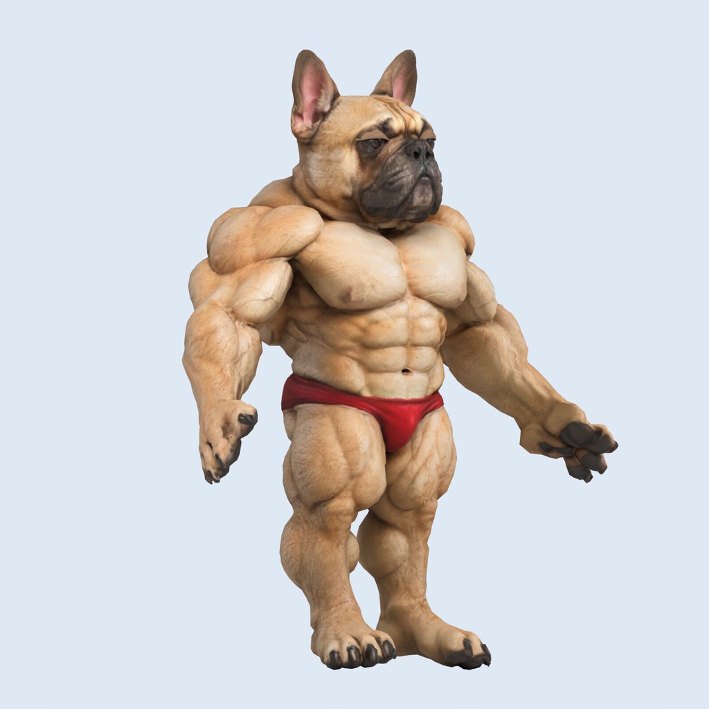 マッスルフレンチブルドッグ / MUSCLE FRENCH BULLDOG【VRM / cluster対応】
