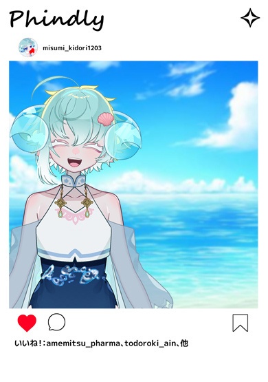 SNS風フォトキーホルダー(にっこりver)