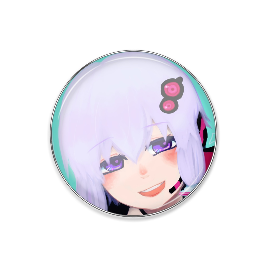 見守ってくれるゆかりさんのピンバッジ