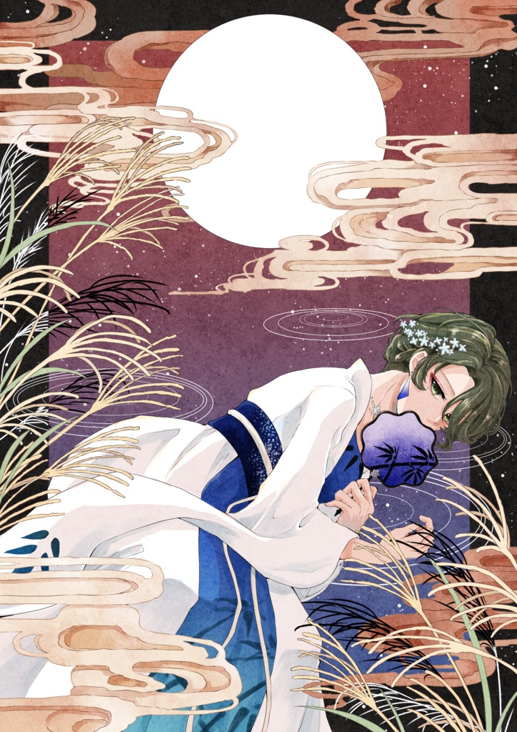 Vtuber×花札🎴描きおろしポストカード8月