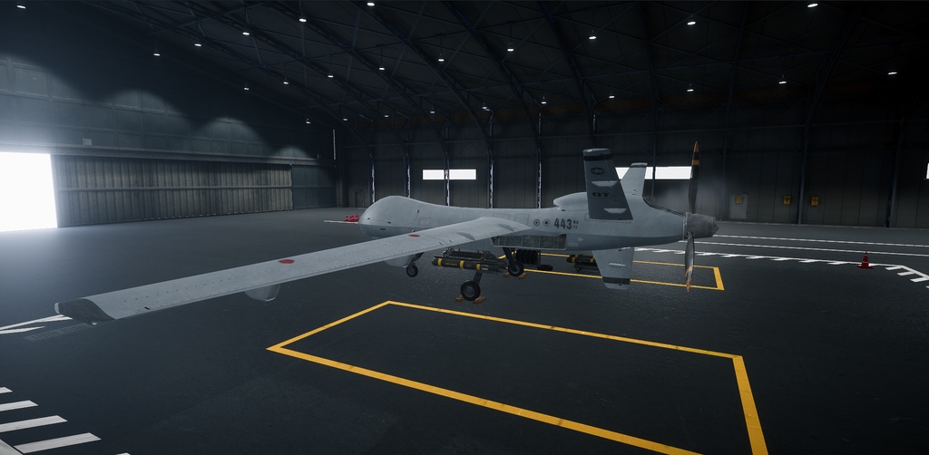 【Unity向け3D Model】無人航空機/UAV 格納庫付き アニメーション付き