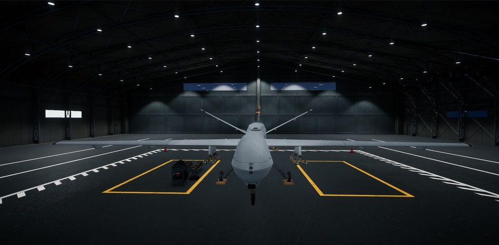 【Unity向け3D Model】無人航空機/UAV 格納庫付き アニメーション付き