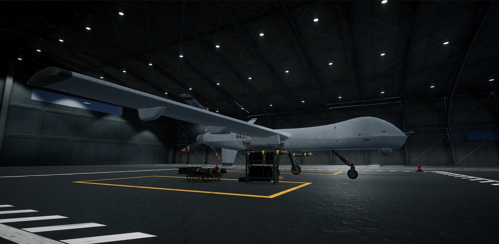 【Unity向け3D Model】無人航空機/UAV 格納庫付き アニメーション付き