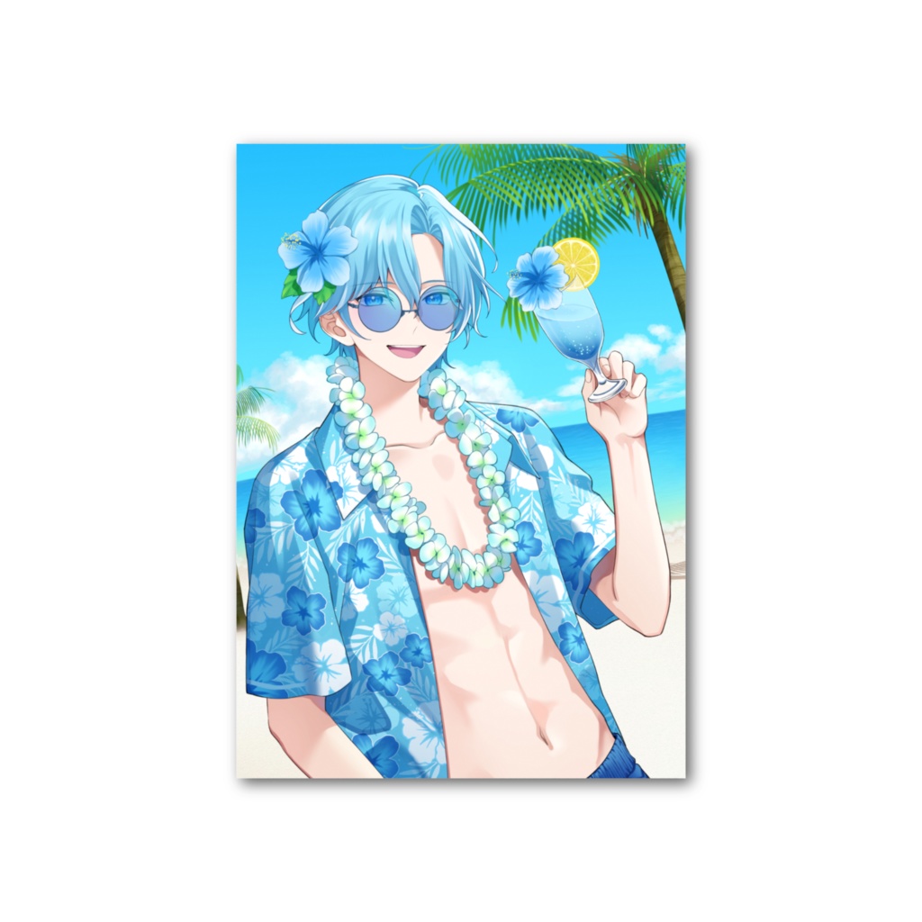 メルシィアロハシャツ サングラス フォト風カード