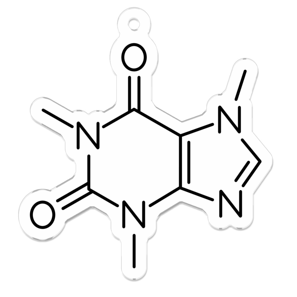 化学構造式アクリルキーホルダー カフェイン