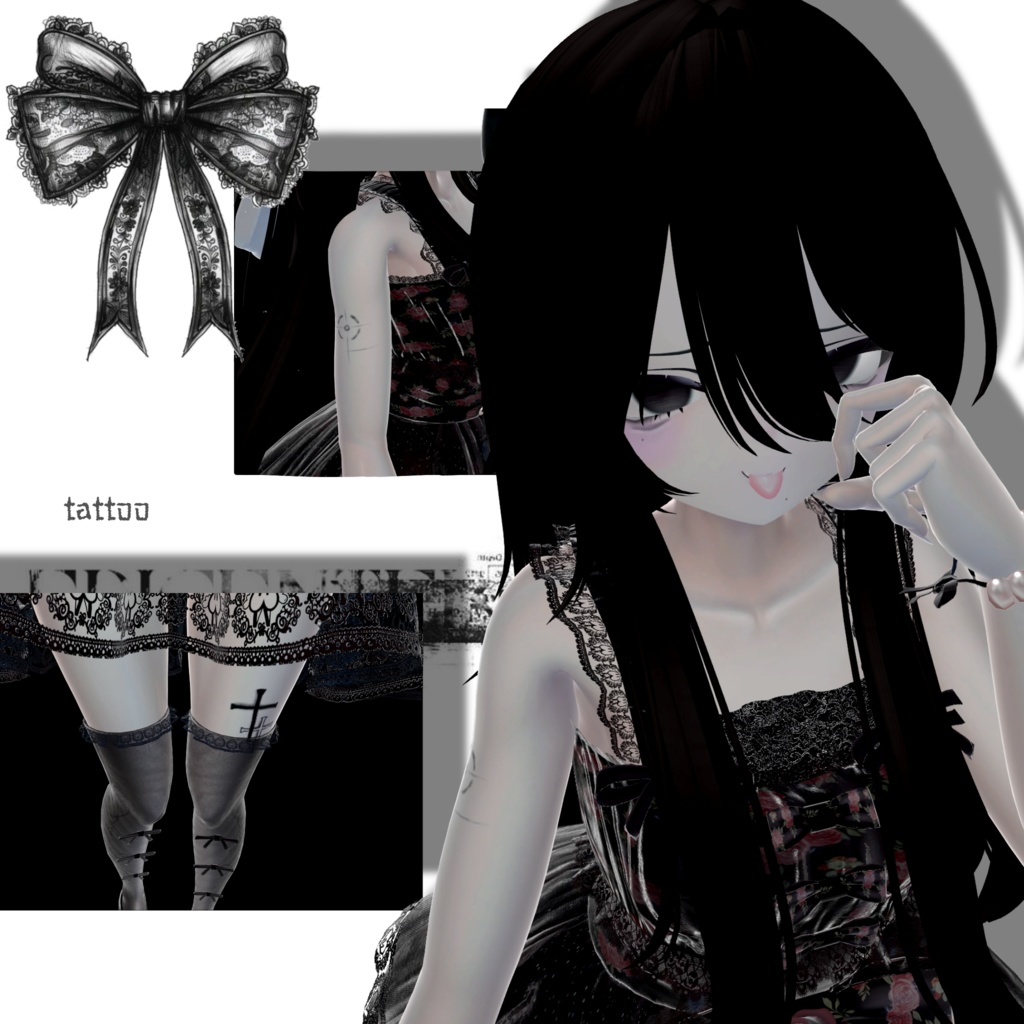 <manuka> ✝︎ / make up texture+bodytattoo