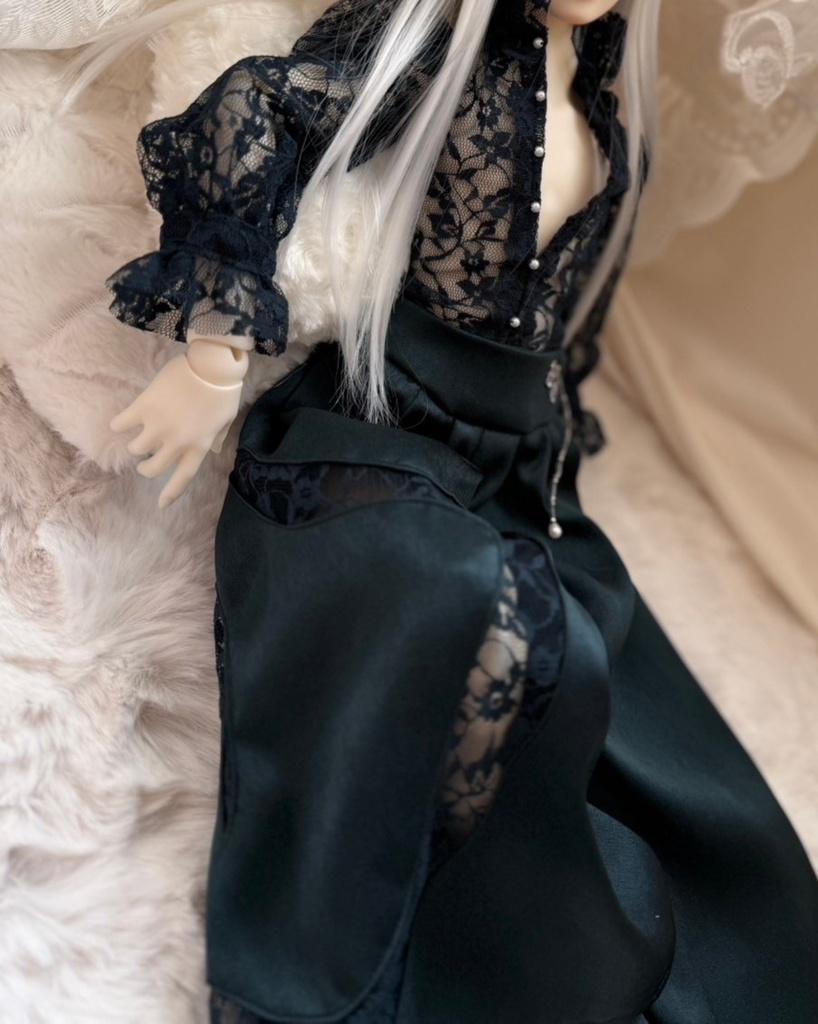 巳ドレスセット(ダークグリーン60cmドール用)