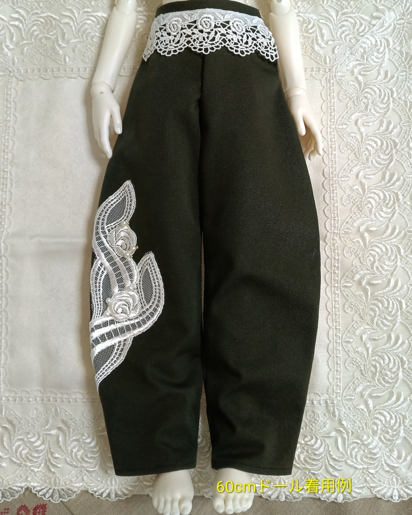 白薔薇パンツ(50cm・60cmドール用)