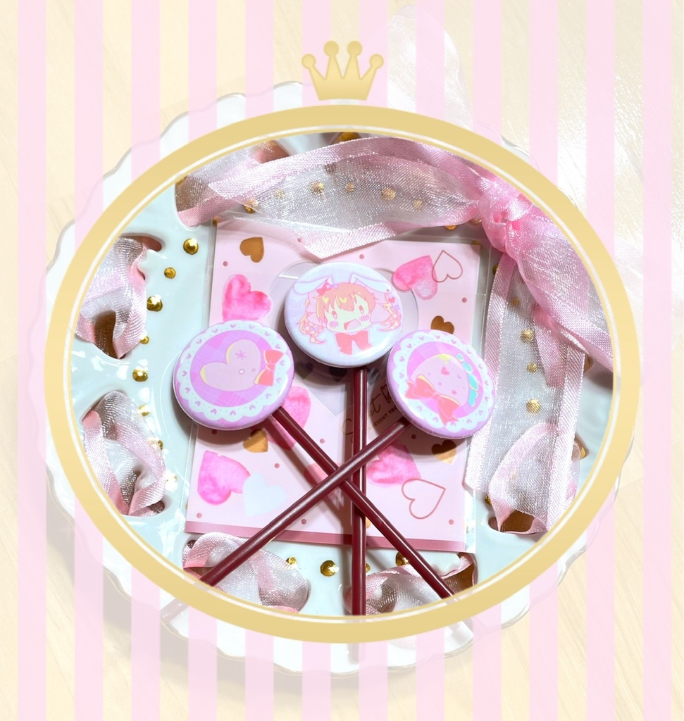 ロリポップ風ミニ缶バッジセット