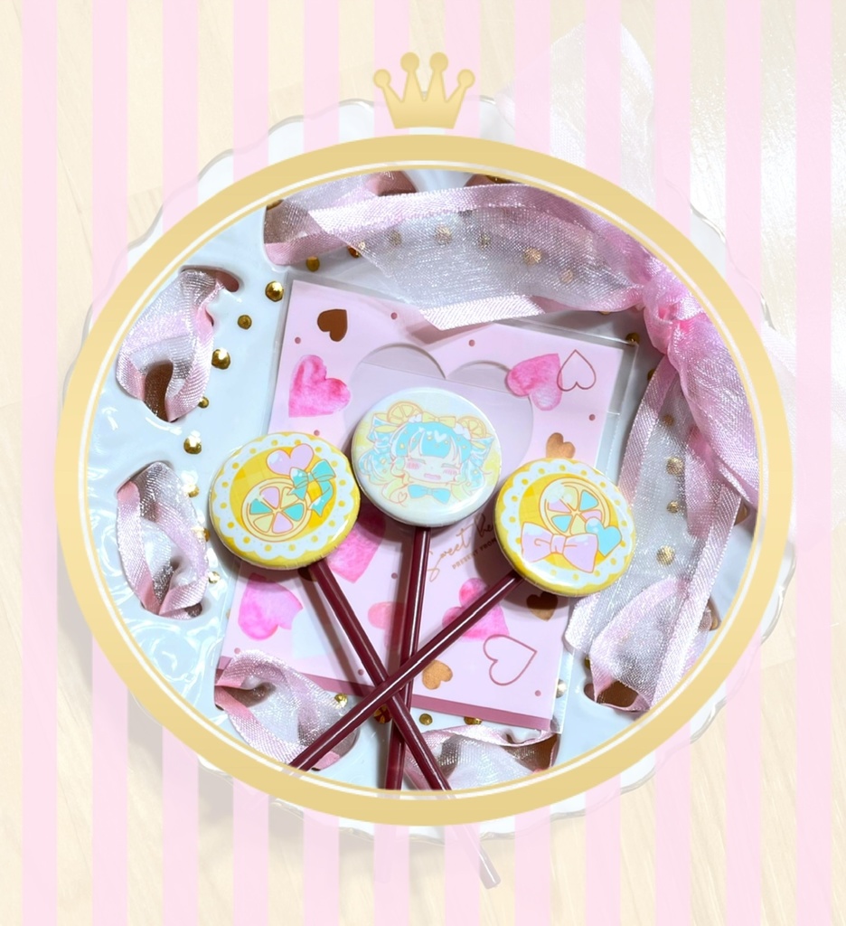 ロリポップ風ミニ缶バッジセット