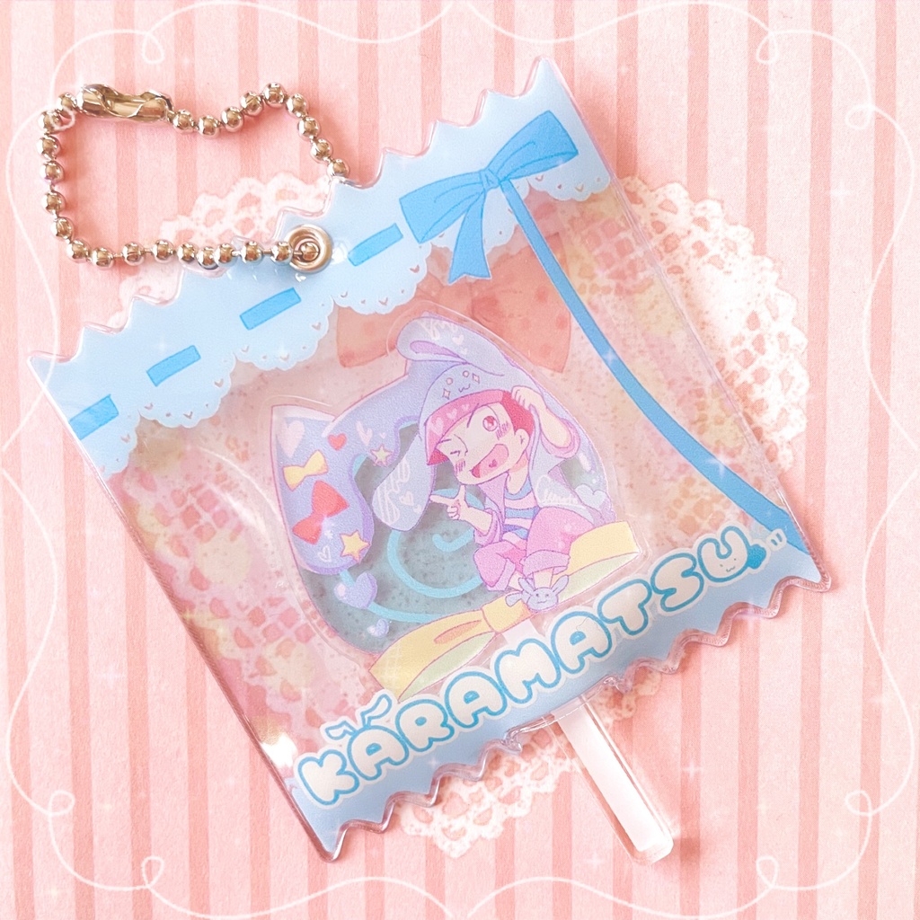 うさねこパーカー松 アクリルキャンディキーホルダー