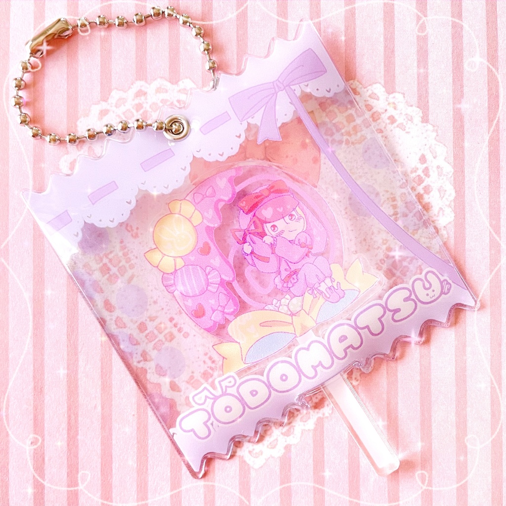 うさねこパーカー松 アクリルキャンディキーホルダー