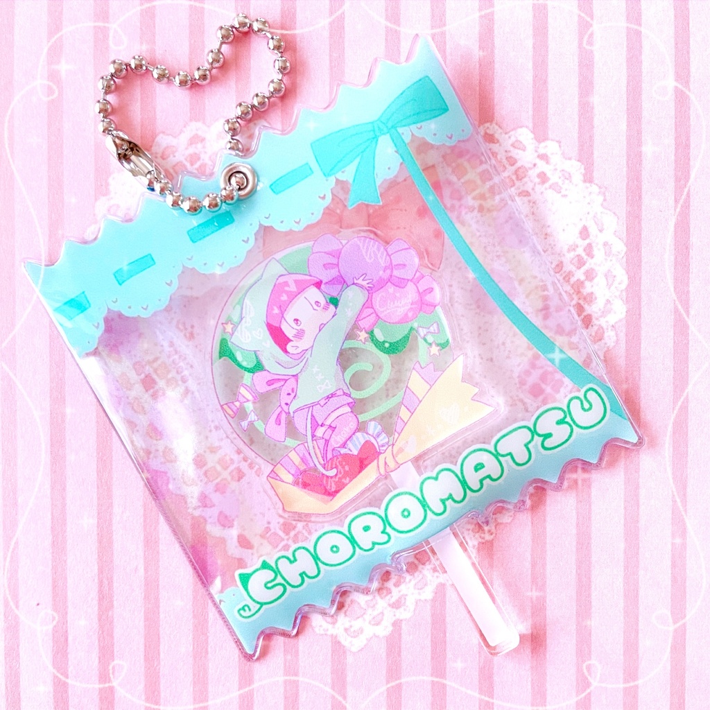 うさねこパーカー松 アクリルキャンディキーホルダー