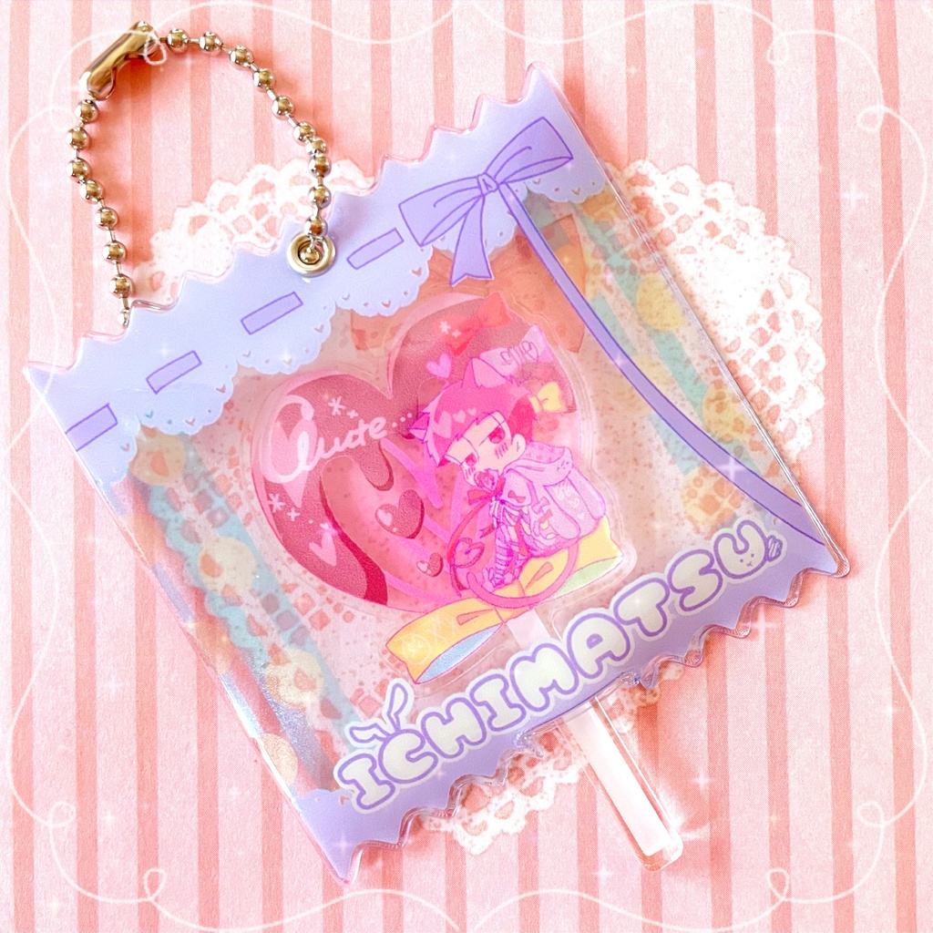 うさねこパーカー松 アクリルキャンディキーホルダー