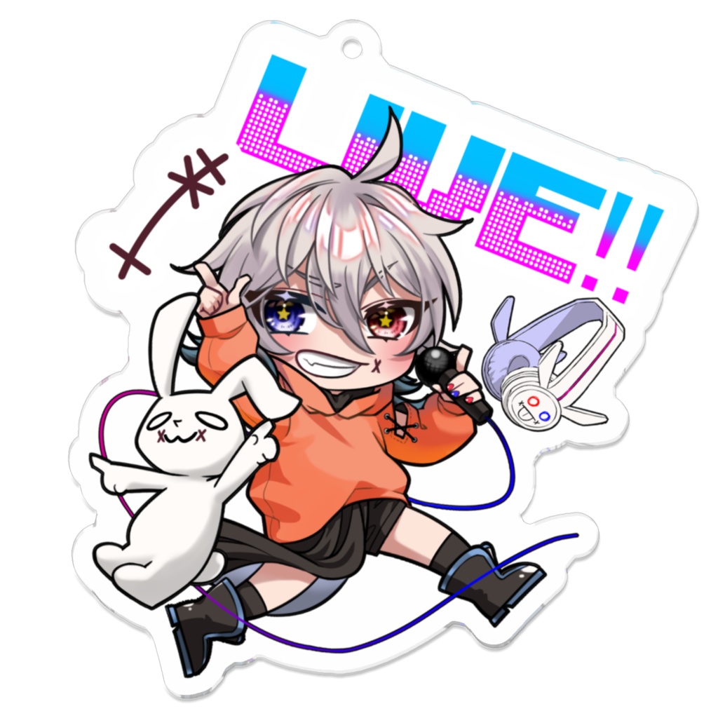 【BOOTH限定】鼻うさアクキーLIVEver.