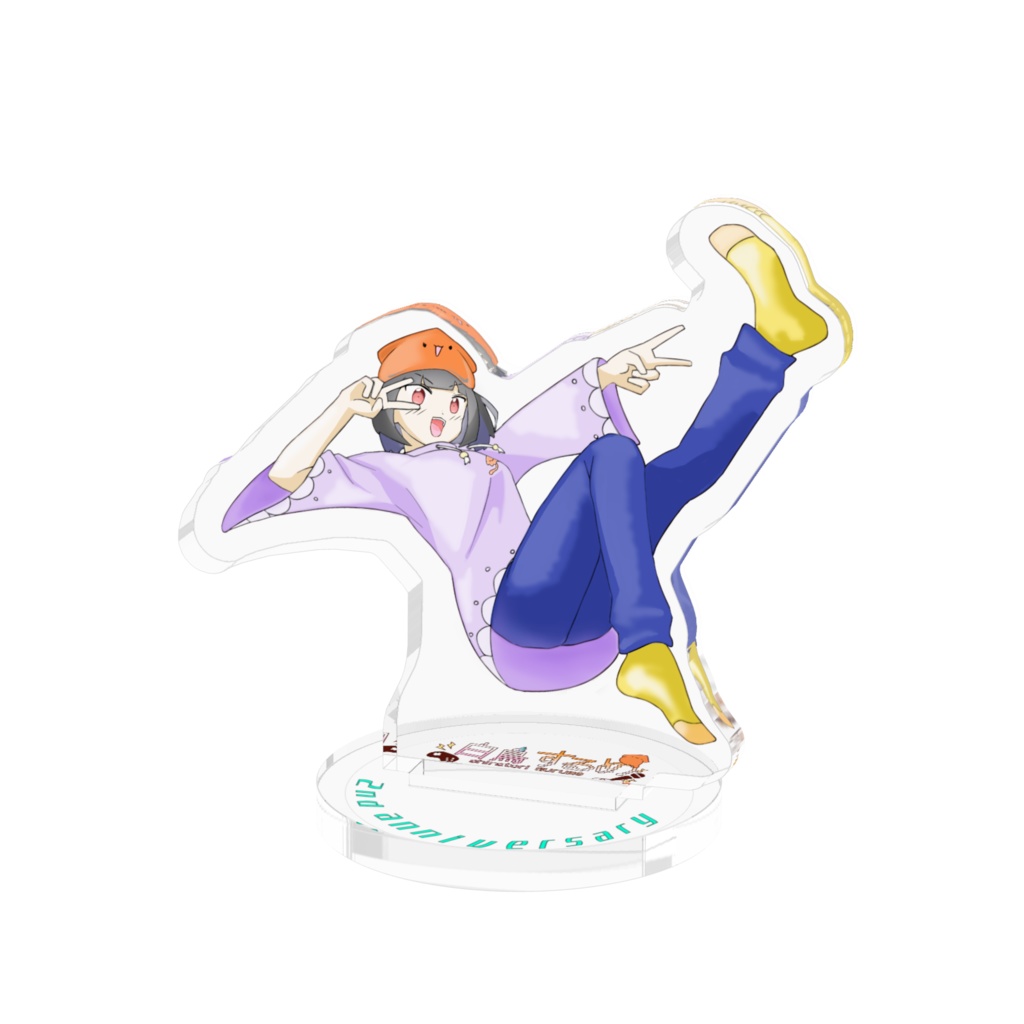 2周年を祝うするめのアクリルスタンド