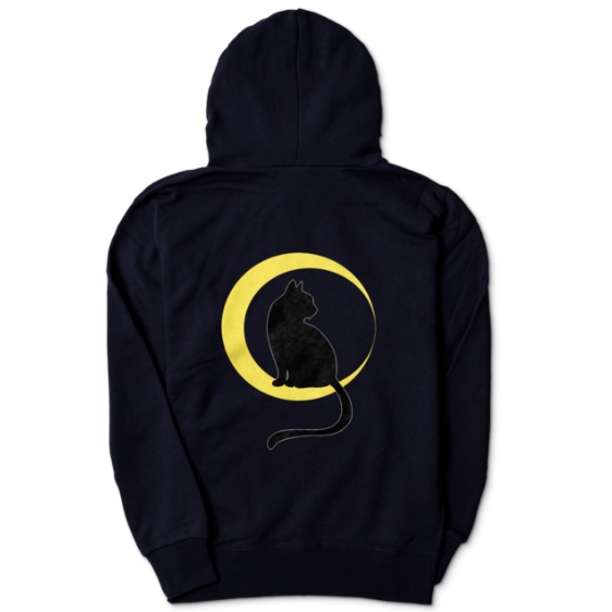 猫と月のパーカー