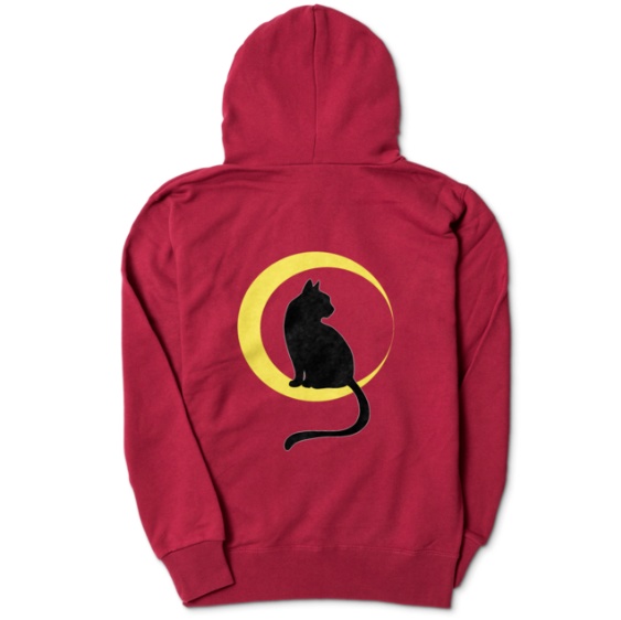 猫と月のパーカー