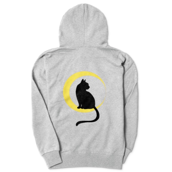 猫と月のパーカー