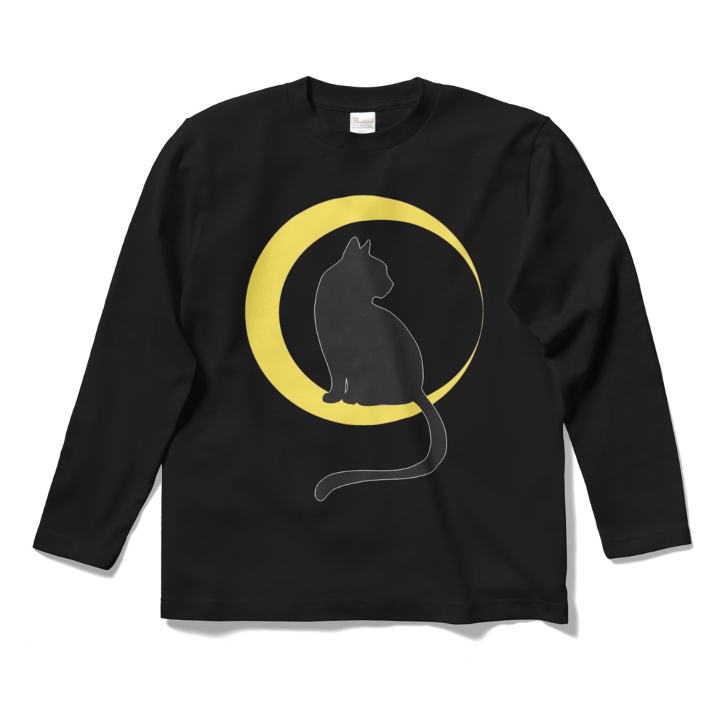 猫と月のロングTシャツ