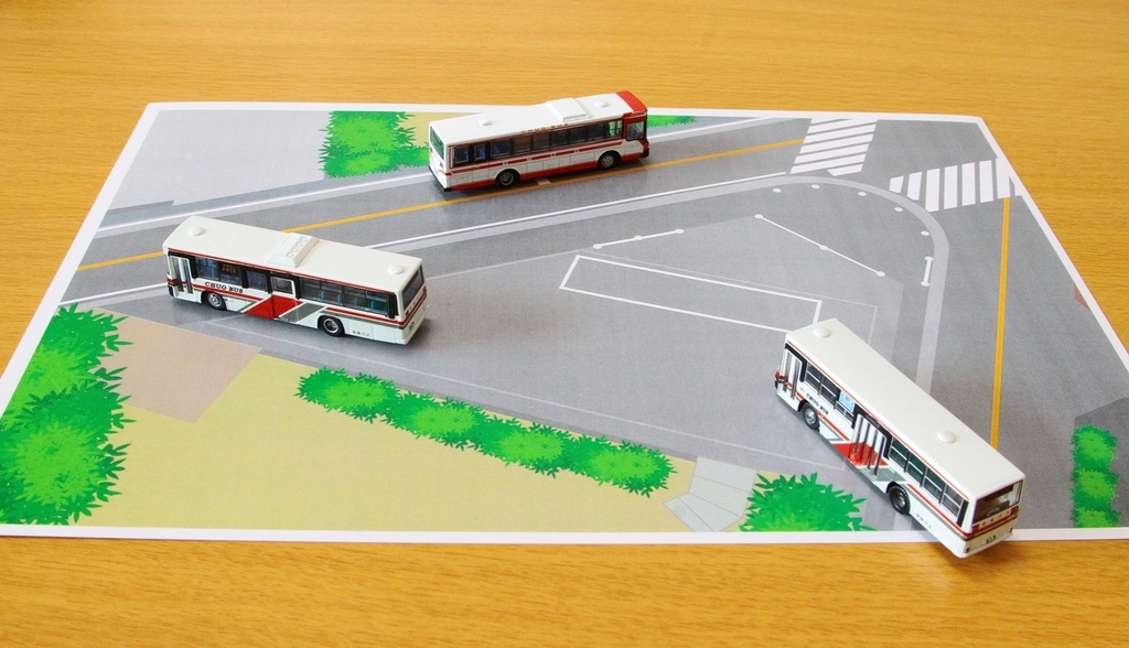 【PDF・模型用道路】土井団地折り返し場(1/150 バスコレ用道路シート/A4)