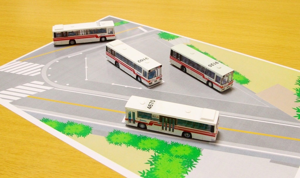 【PDF・模型用道路】土井団地折り返し場(1/150 バスコレ用道路シート/A4)