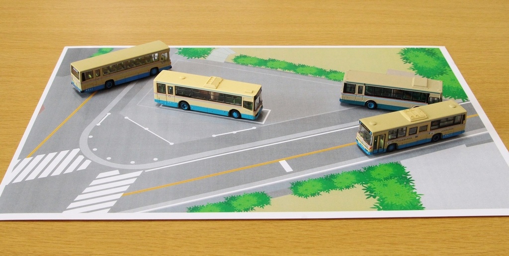 【PDF・模型用道路】土井団地折り返し場(1/150 バスコレ用道路シート/A4)