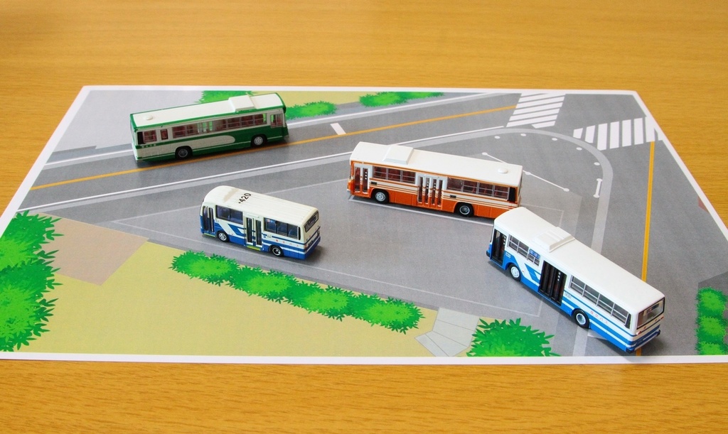 【PDF・模型用道路】土井団地折り返し場(1/150 バスコレ用道路シート/A4)