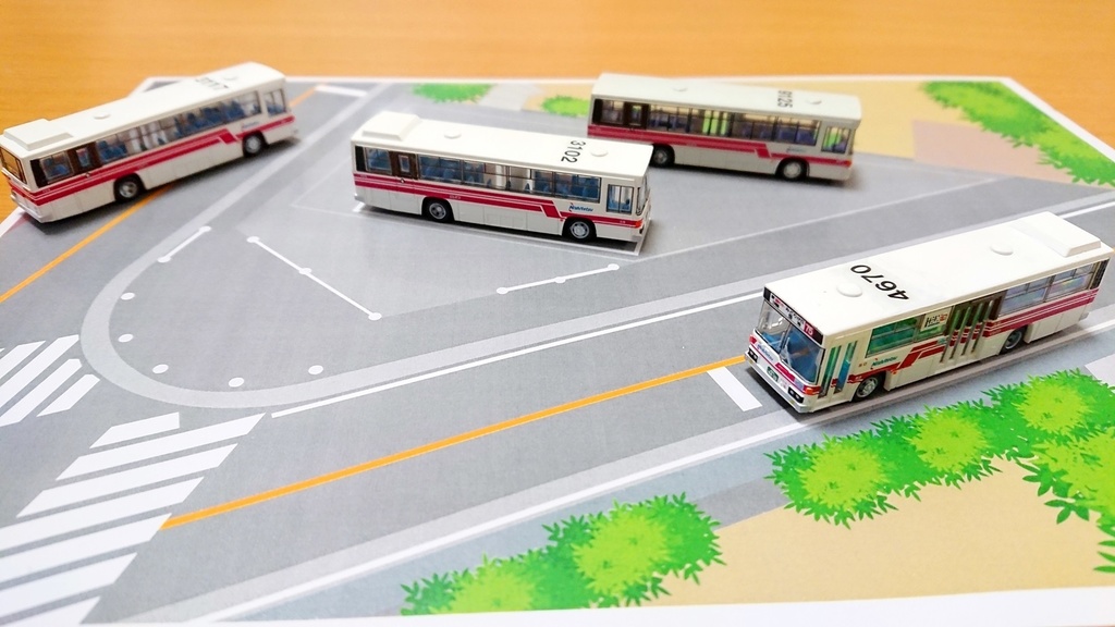 【PDF・模型用道路】土井団地折り返し場(1/150 バスコレ用道路シート/A4)