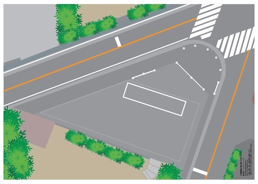 【PDF・模型用道路】土井団地折り返し場(1/150 バスコレ用道路シート/A4)