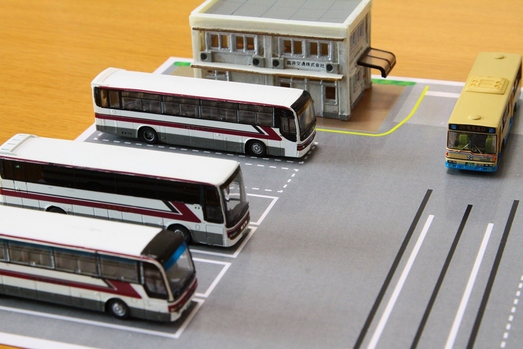 【PDF・模型用道路】汎用営業所A (1/150 バスコレ用道路シート/A4)