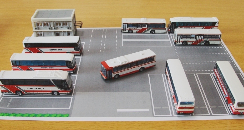 【PDF・模型用道路】汎用営業所B(1/150 バスコレ用道路シート/A4)