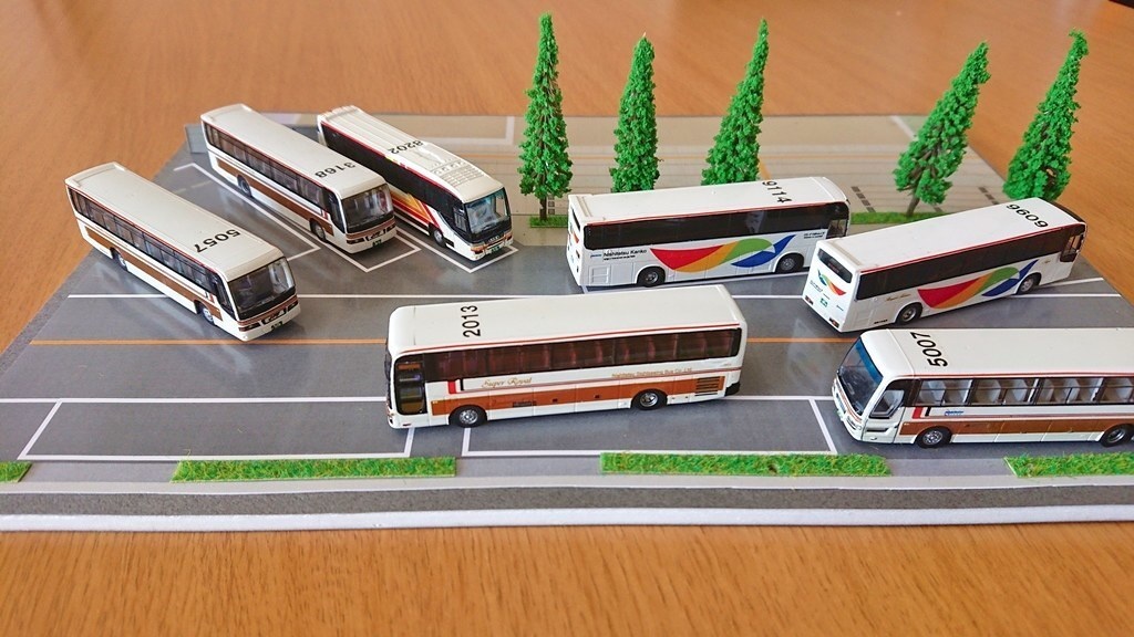 【PDF・模型用道路】天神の高速バスターミナル(1/150 バスコレ用道路シート/A4)