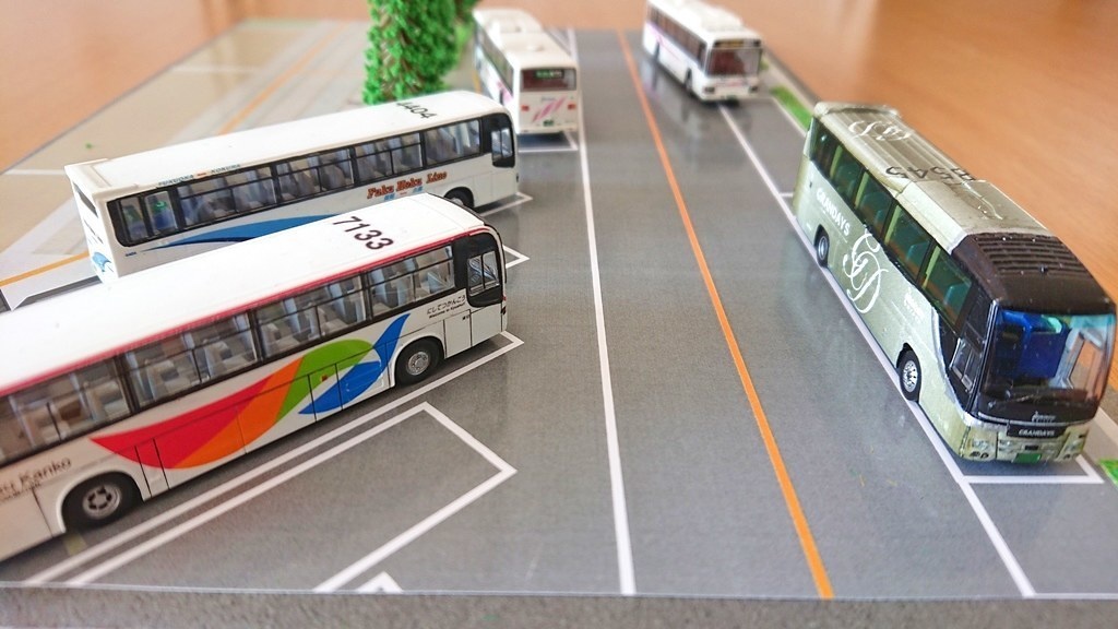 【PDF・模型用道路】天神の高速バスターミナル(1/150 バスコレ用道路シート/A4)