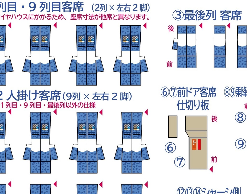 【1/150 バスコレ内装ステッカー】B型高速×1台分 No:601