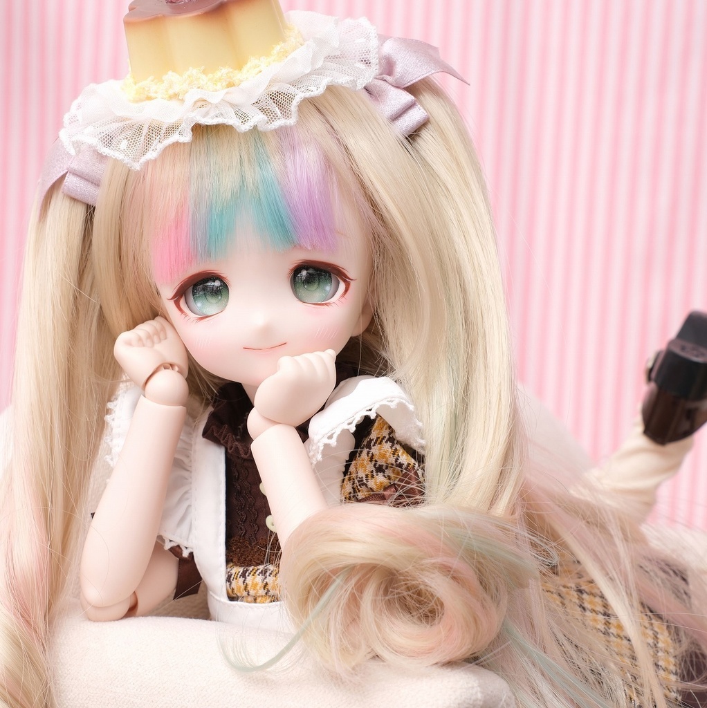 DDH-27 セミホワイト ソフビ盛りカスタムヘッド+おまけレジンアイ