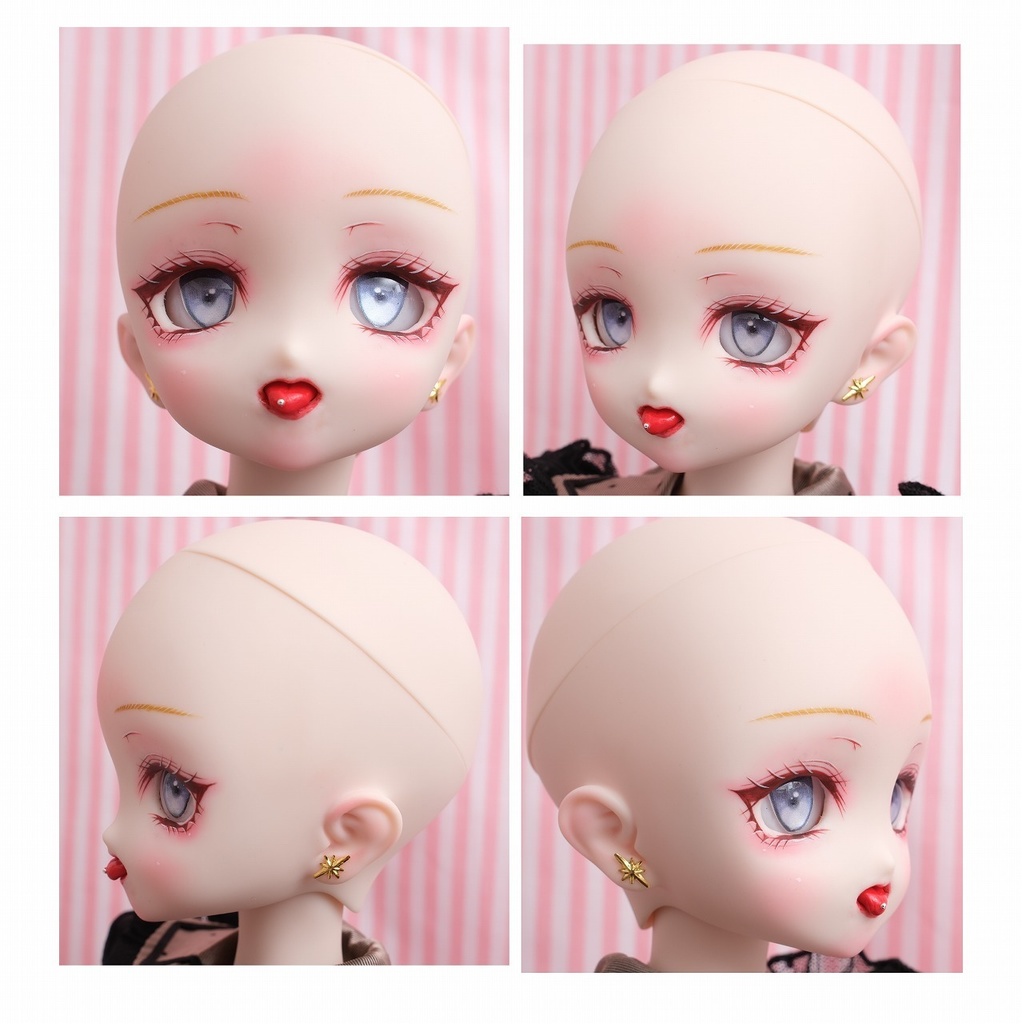 DDH-22 セミホワイト 難あり 開口ソフビ盛りカスタムヘッド+レジンアイ