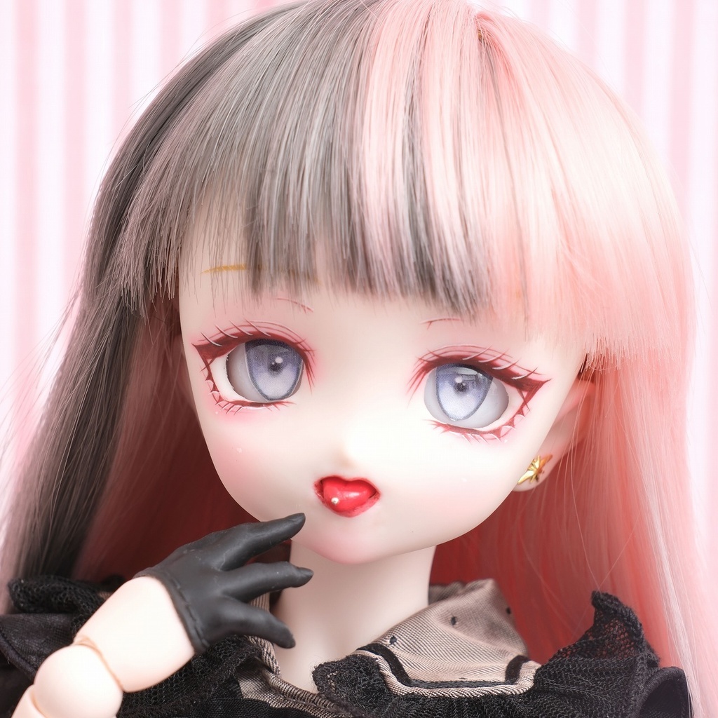 DDH-22 セミホワイト 難あり　開口ソフビ盛りカスタムヘッド＋レジンアイ