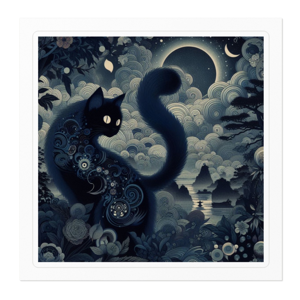 闇夜のクロネコ ステッカー