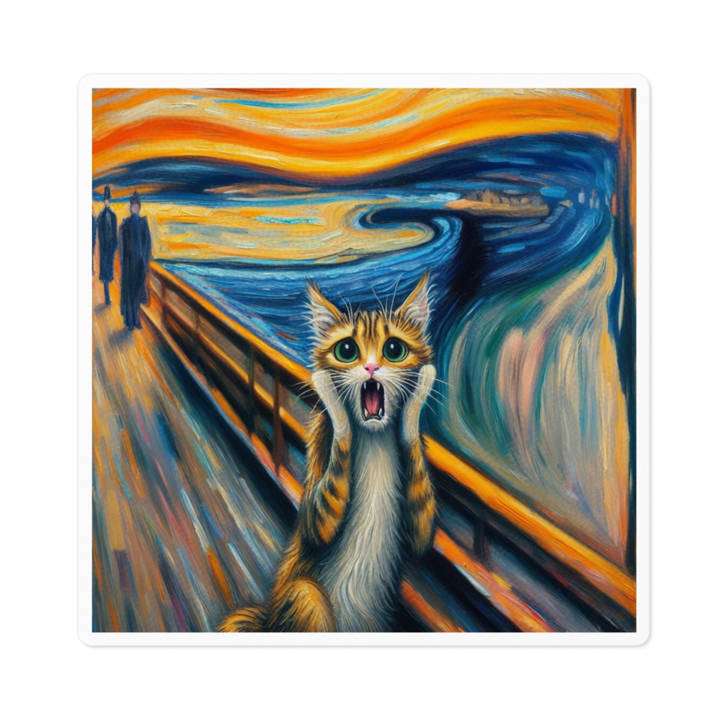 ネコの叫び　ステッカー