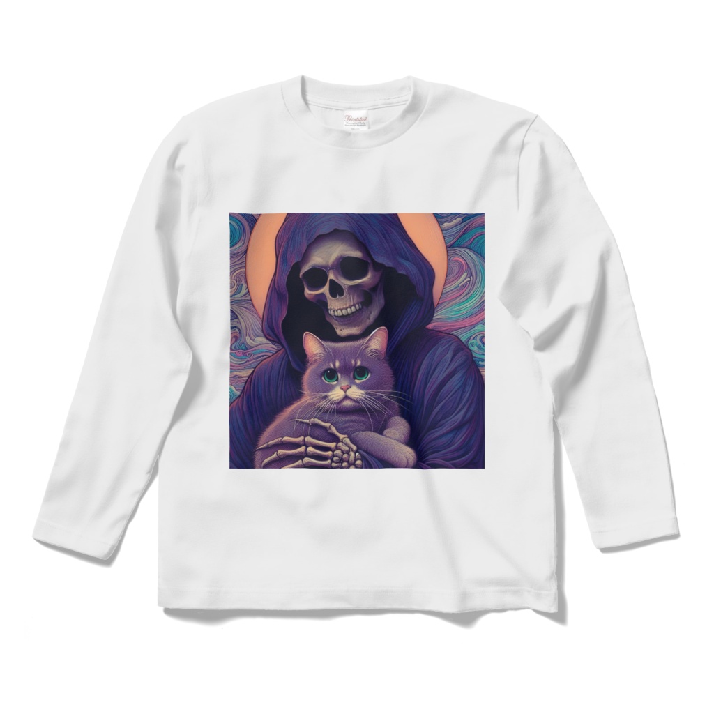 死神とネコ ロングTシャツ