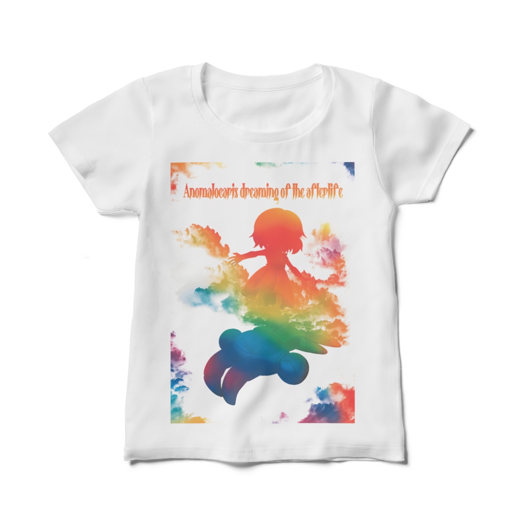 【朧の白夢】虹色シルエットレディースTシャツ