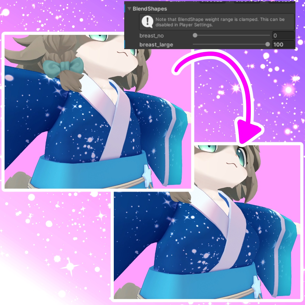 星の浴衣 - 灰島ちゃん対応、リナちゃん対応