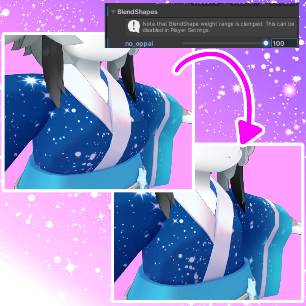 星の浴衣 - 灰島ちゃん対応、リナちゃん対応