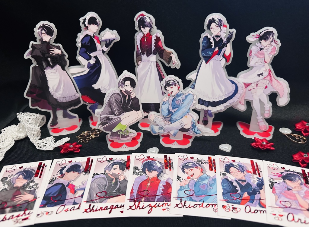 メイドアクスタ+チェキ(前半組+汐+静+品)