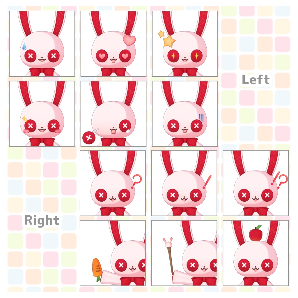 【オリジナル3Dモデル】うさぎのぬいぐるみv2